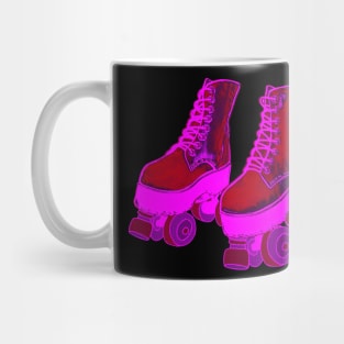 Pink And Red Roller Skates Mug